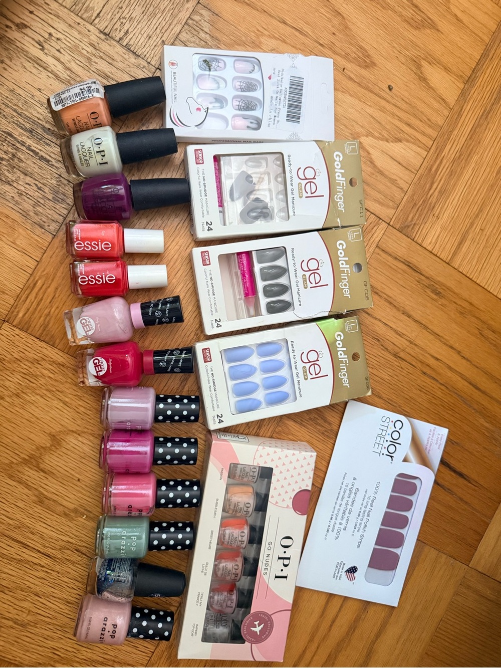 OPI Nail Polish & Press-On Set — Pink, Purple, Red, Coral, Nude, Blue, Green